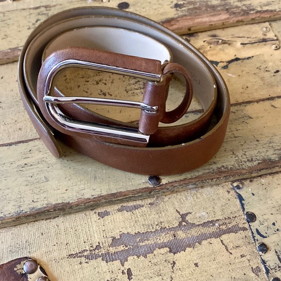 VIA SPIGA LEATHER BELT BROWN NEUTRAL ITALY LEATHER BELT WMNS SIZE S M - Picture 12 of 12